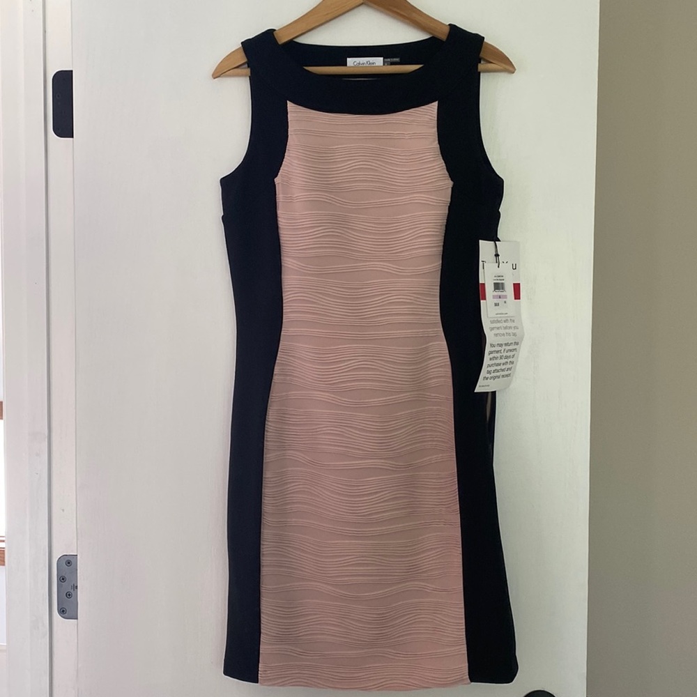 Calvin Klein NWT blush/black dress.  Size 6